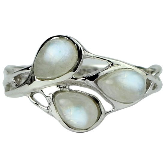 Moonstone Rainbow Buds Ring