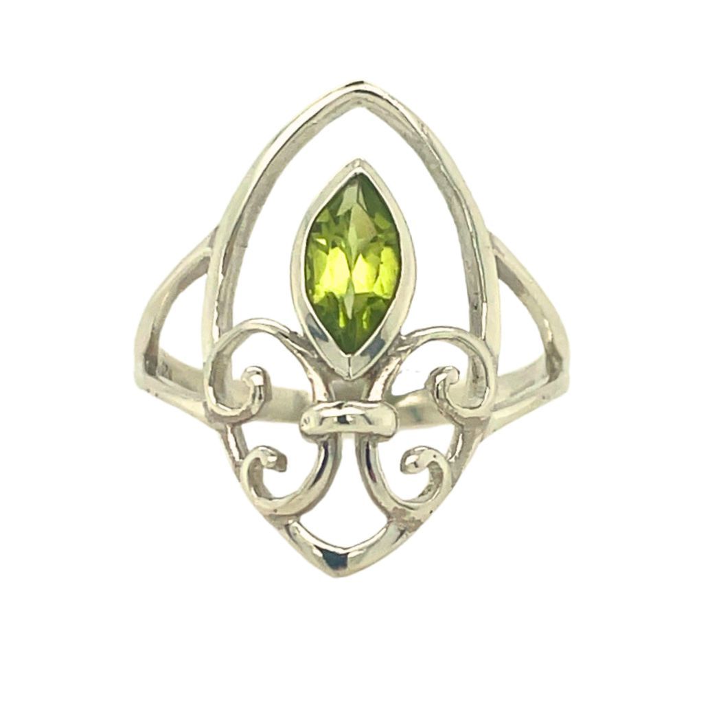 Peridot Fleur de Lis Ring