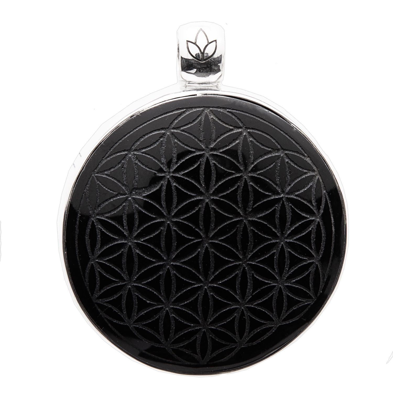 Obsidian Flower Of Life Unisex Pendant