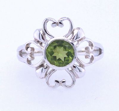 Peridot Poetic Hearts Ring