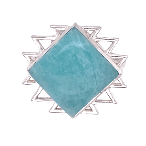 Amazonite Sacred Geo Ring