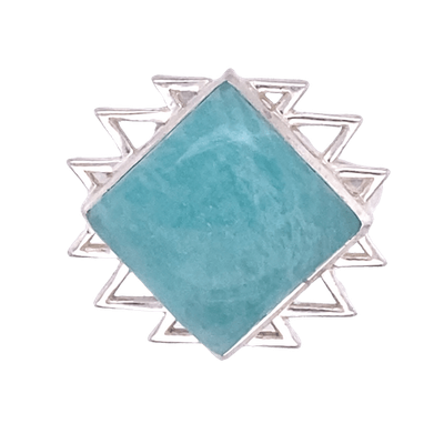 Amazonite Sacred Geo Ring