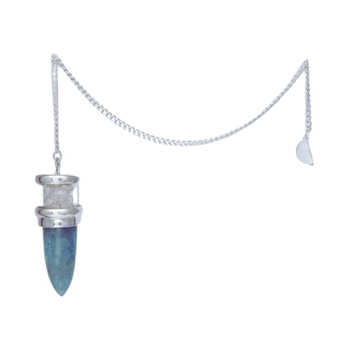 Aquamarine Herkimer Diamond Pendulum