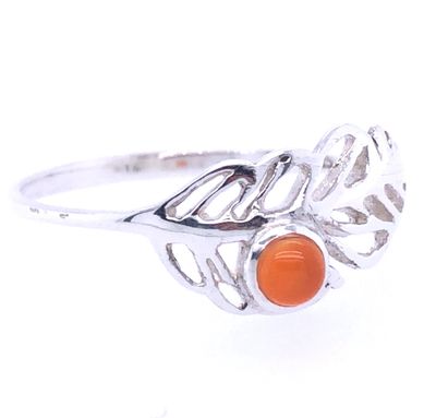 Carnelian Feather Ring