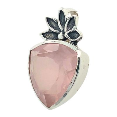 Rose Quartz Lotus Petal Pendant