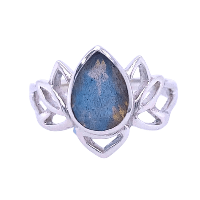 Labradorite Lotus Ring