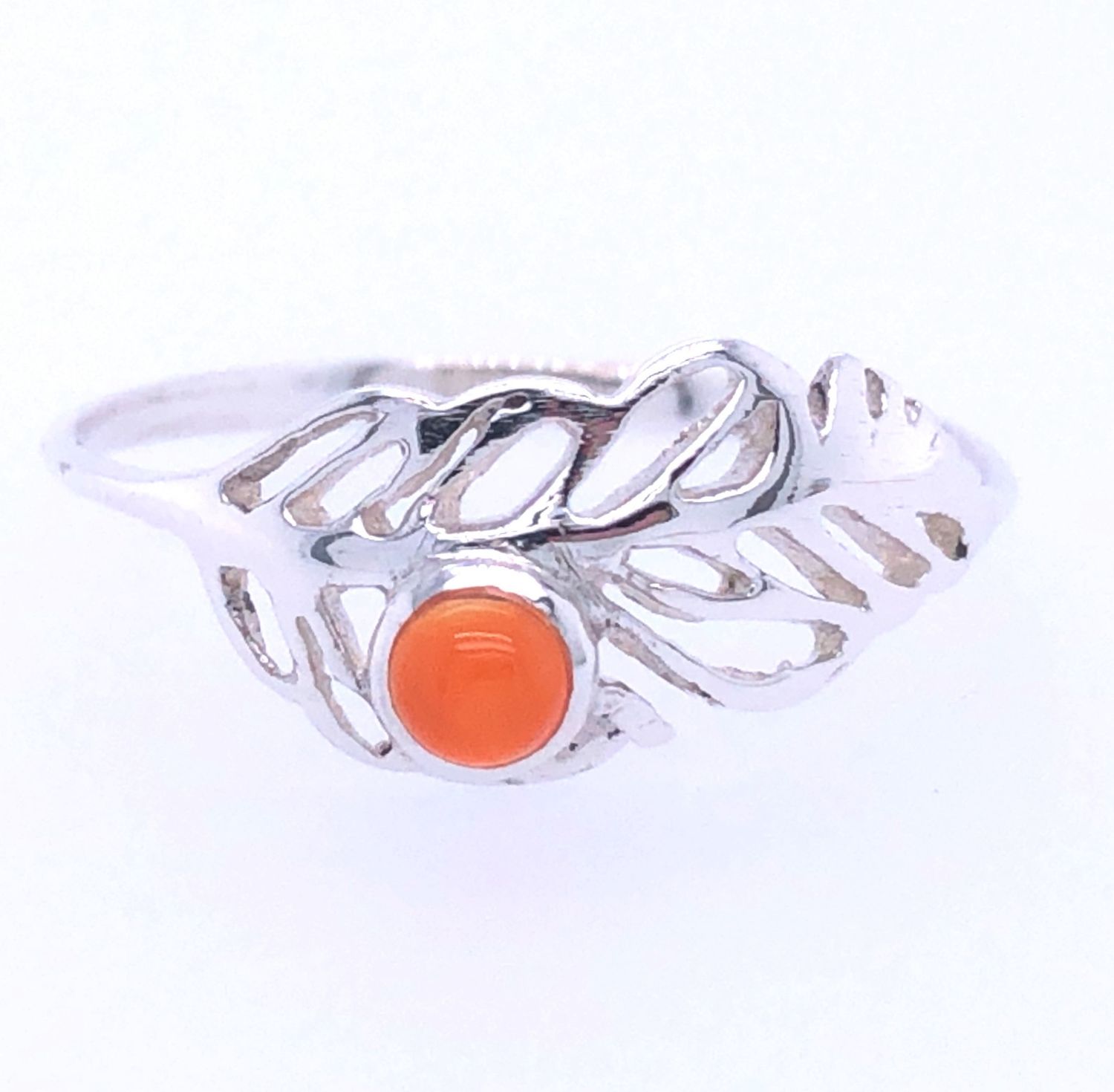 Carnelian Feather Ring