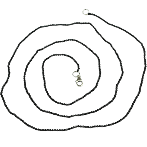 Black Spinel Versatile Sparkling Beaded Necklace