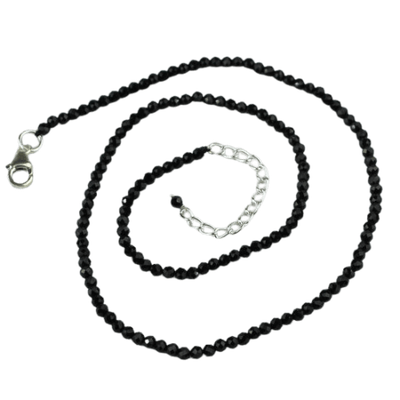 Black Spinel Sparkling Beaded Necklace
