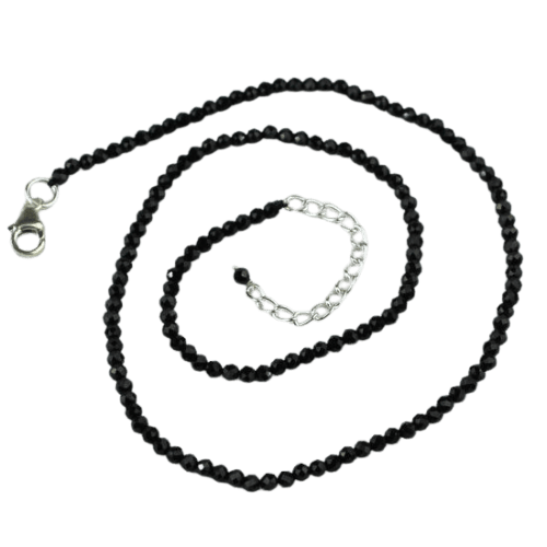 Black Spinel Sparkling Beaded Necklace