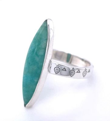 Amazonite Avatar Marquise Ring