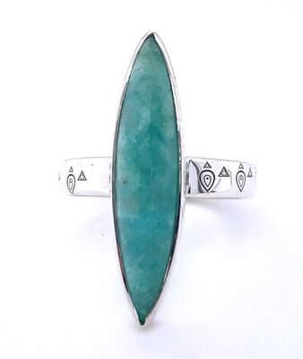 Amazonite Avatar Marquise Ring