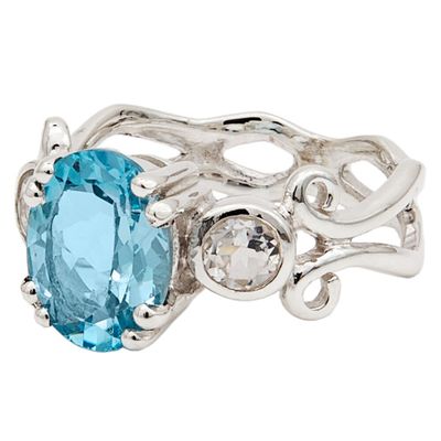 Blue And White Topaz Opulence Ring