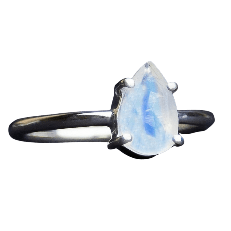Moonstone Angels' Teardrop Ring