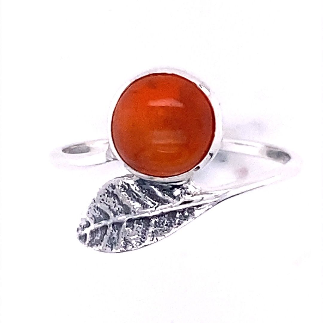 Carnelian Leaf Ring