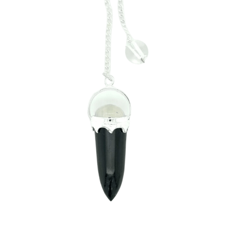Black Tourmaline Moonstone Pendulum