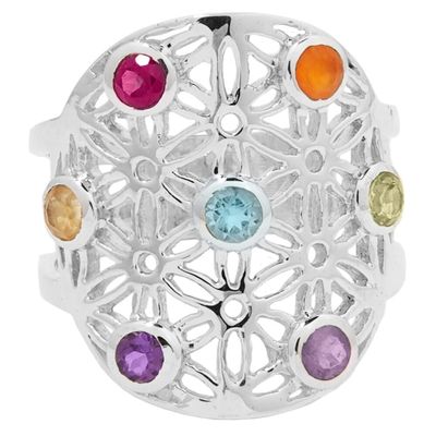 Geo Flower of Life Chakra Ring