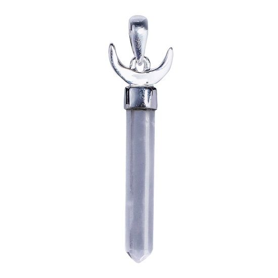 Lemurian Crystal Moon Pendant