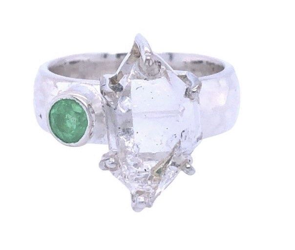 Herkimer Diamond Green Kyanite Grace Ring