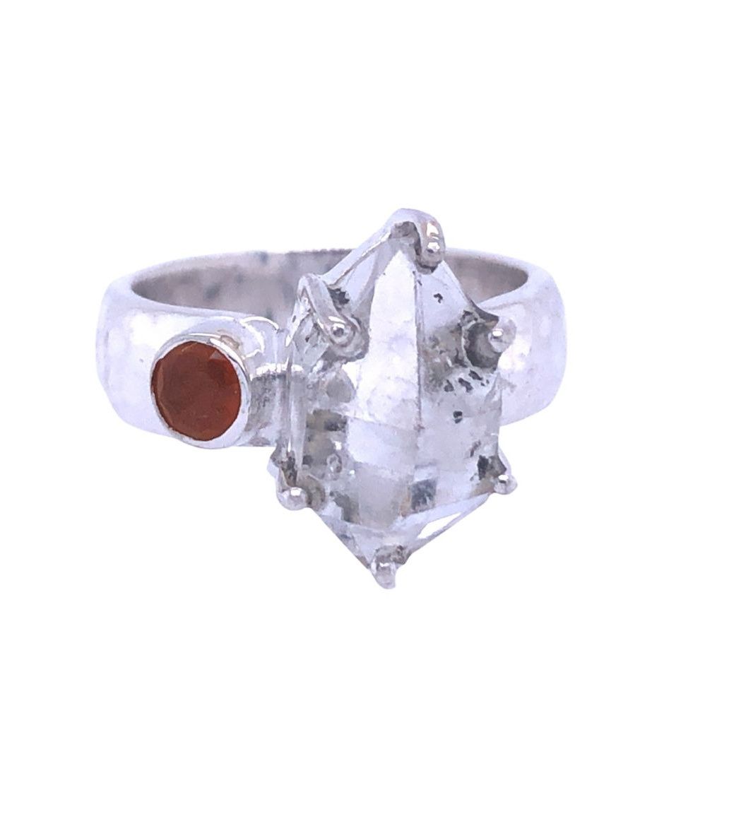 Herkimer Diamond Orange Kyanite Grace Ring