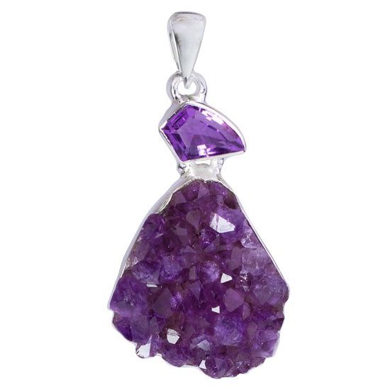 Druzy Amethyst Free Form Pendant