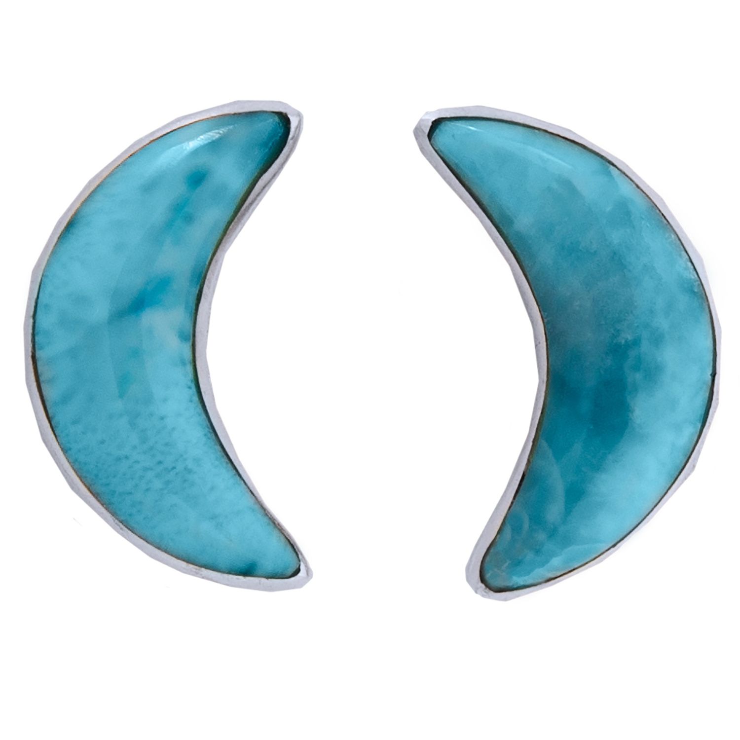 Larimar Crescent Stud Earrings