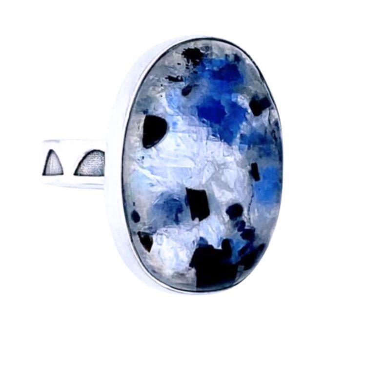 Black Tourmaline In Moonstone Nature's Artwork Ring