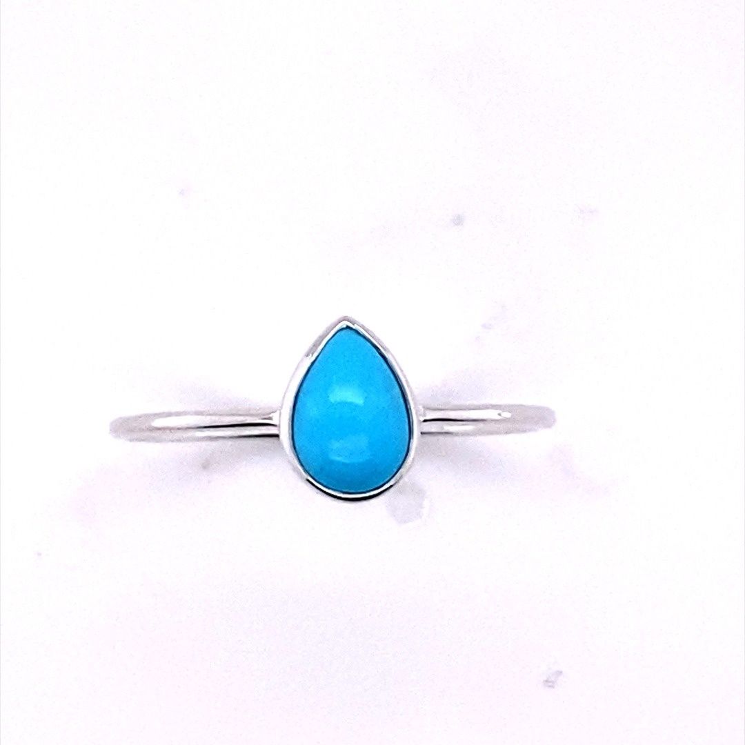 Turquoise Tru Blue Raindrop Ring
