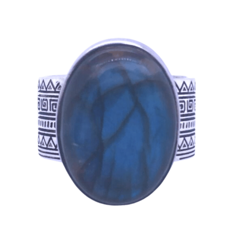 Labradorite Sacred Tribe Unisex Oval Ring