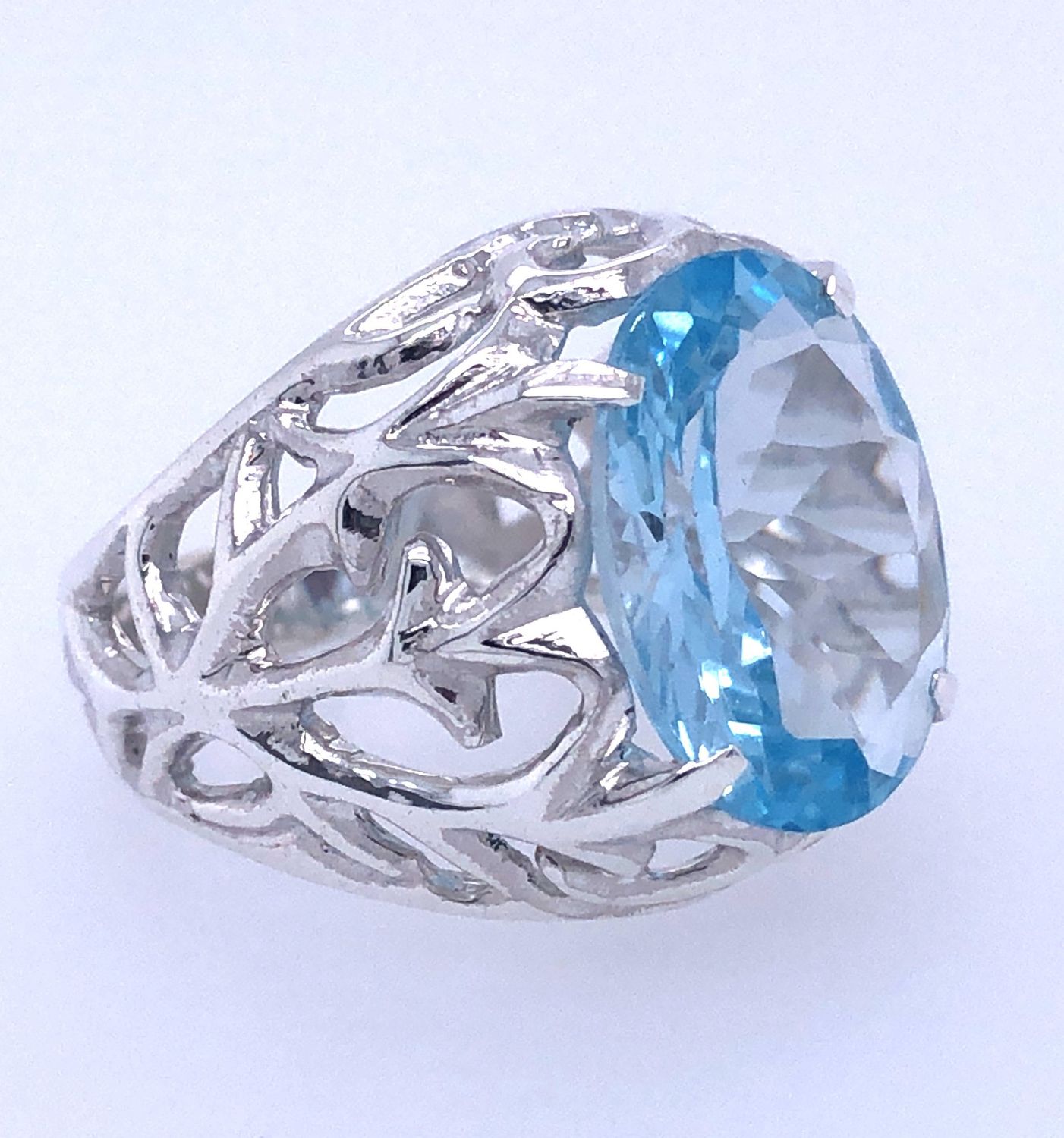 Blue Topaz Lady Guinevere Ring