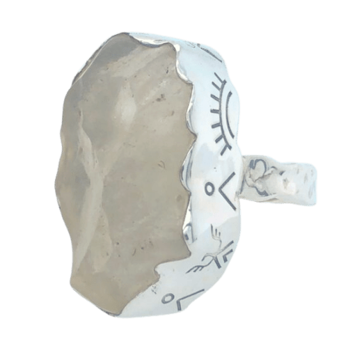 Libyan Golden Desert Glass Sun Tribe Unisex Ring