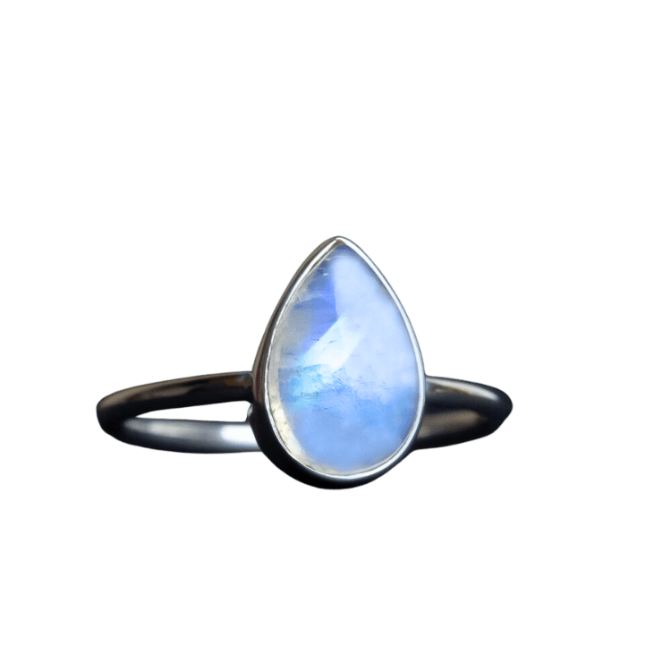 Moonstone Raindrop Ring