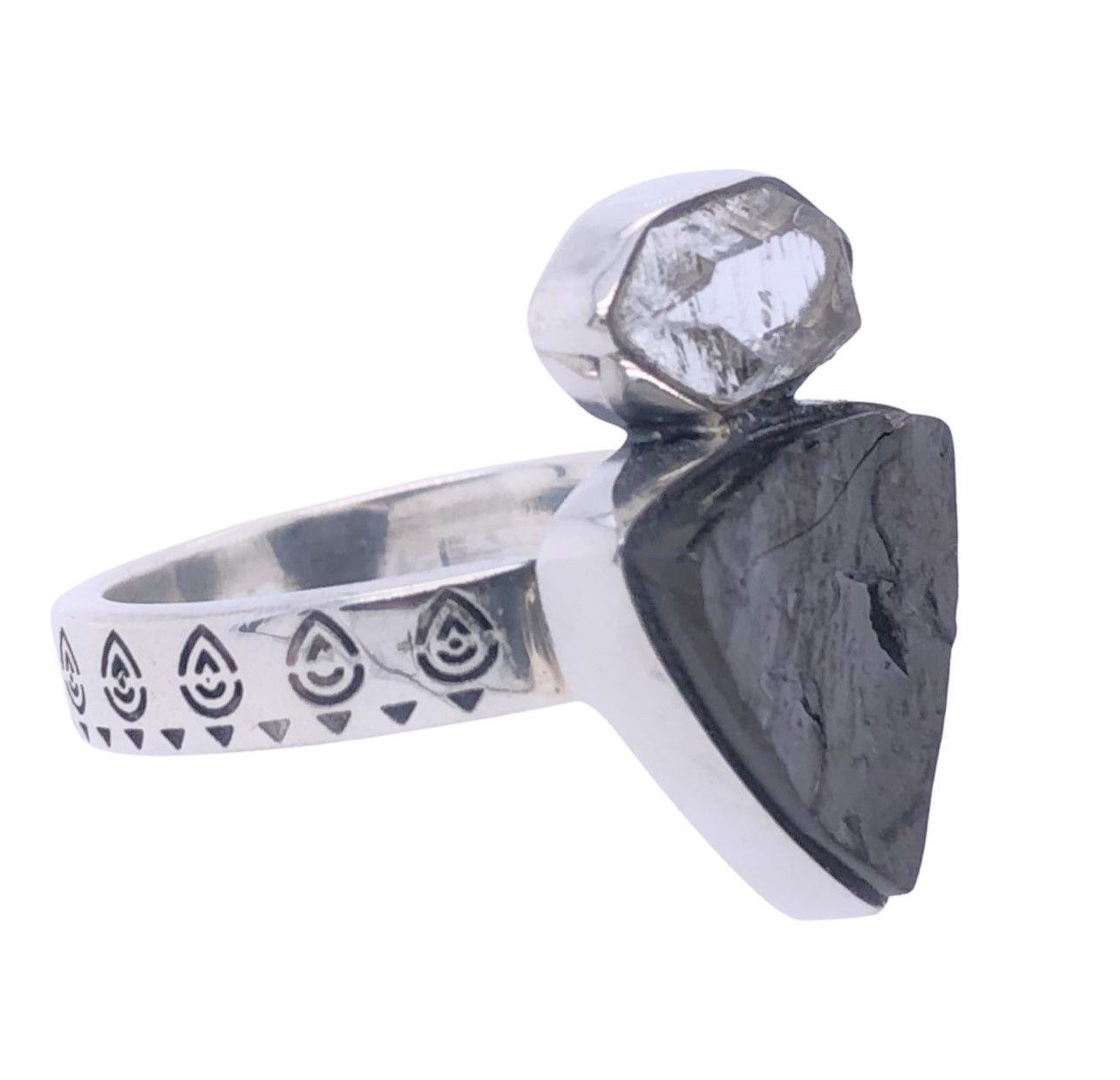 Shungite Herkimer Diamond Sensation Ring