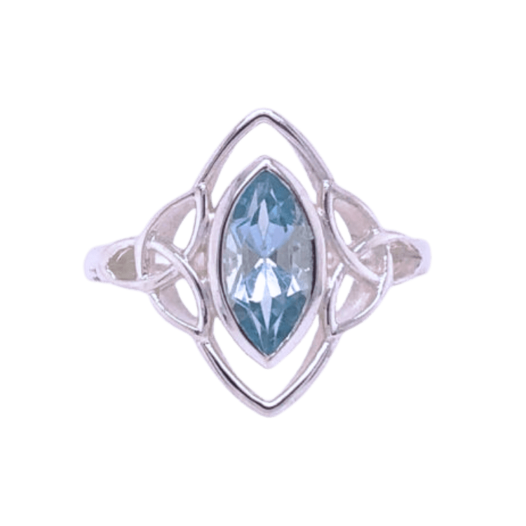 Blue Topaz Celtic Triskelion Ring