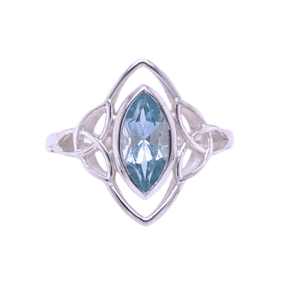 Blue Topaz Celtic Triskelion Ring