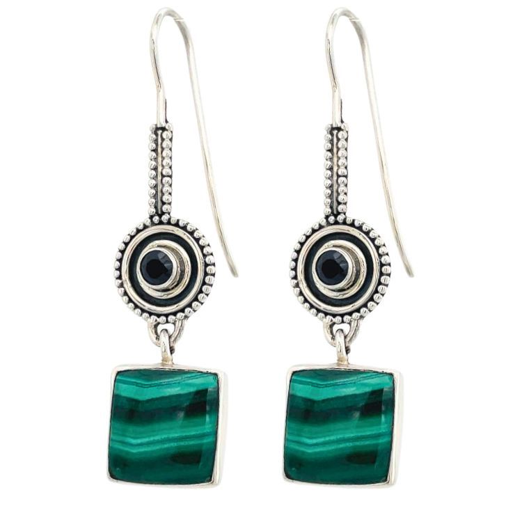 Malachite Radhas Sacred Lake Earrings