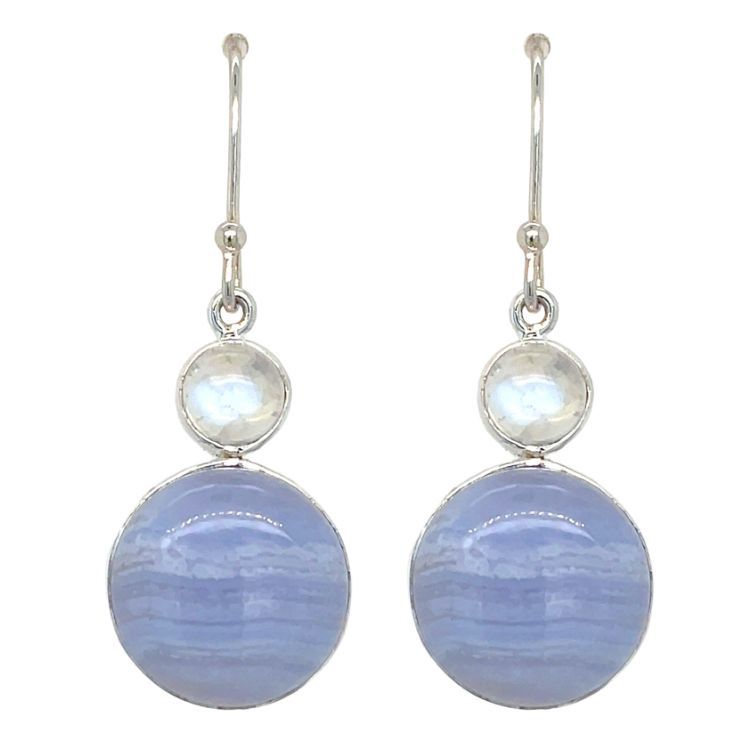 Blue Lace Moonstone Heavenly Orb Earrings