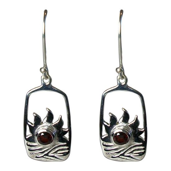 Garnet Horizon Earrings