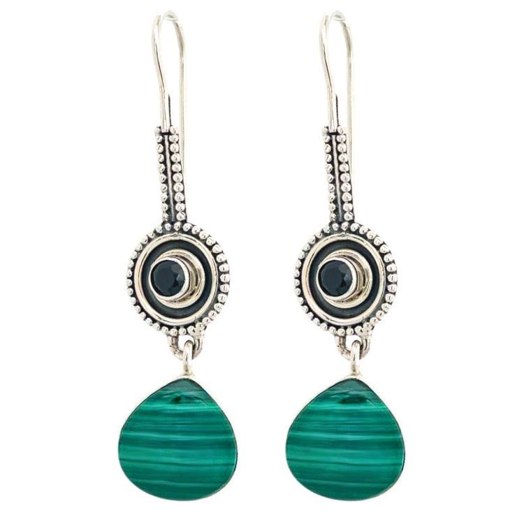 Malachite Radhas Sacred Lake Earrings