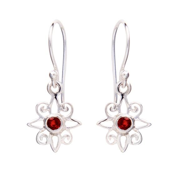Garnet Starlight Earrings