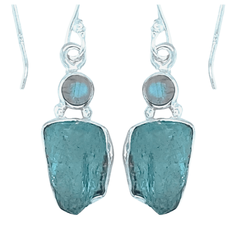 Aquamarine Moonstone True Blue Earrings