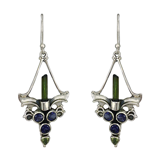Green Tourmaline Mystic Candella Earrings