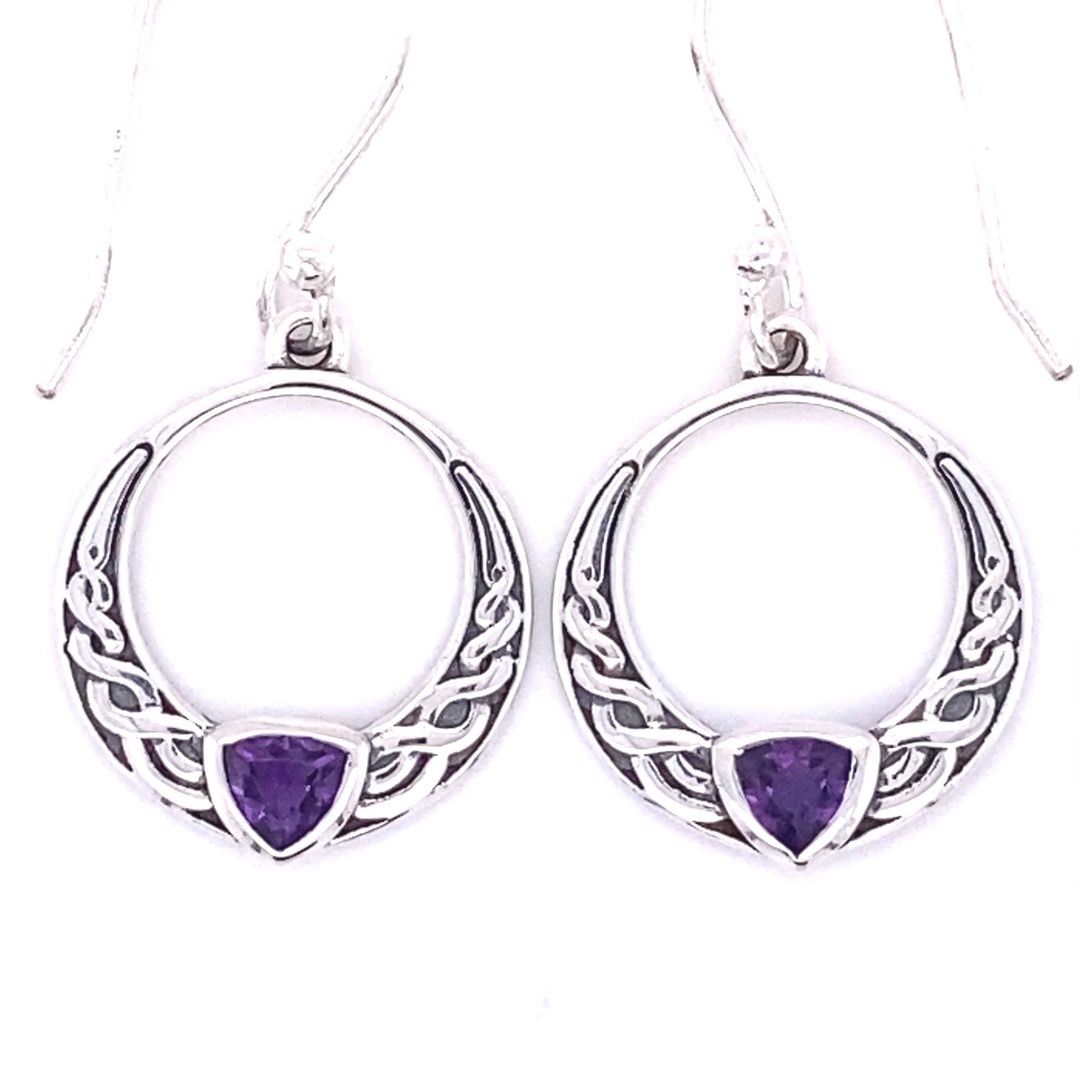 Amethyst Celtic Love Wreath Earrings