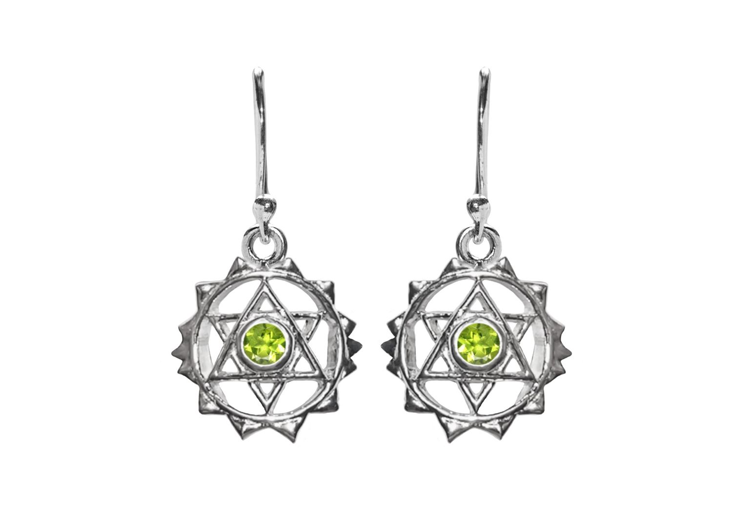 Peridot Heart Chakra Earrings