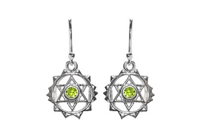 Peridot Heart Chakra Earrings