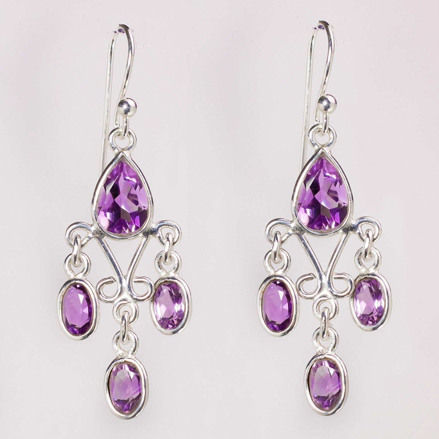 Amethyst Raindrops Earrings