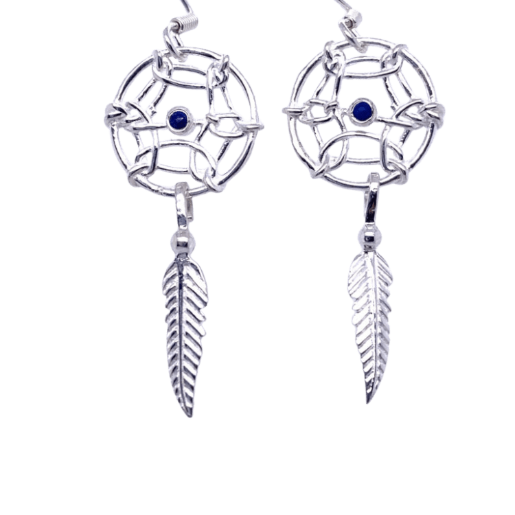 Lapis Lazuli Dreamcatcher Earrings