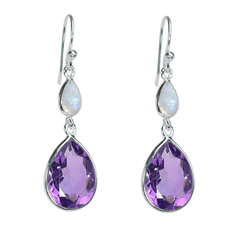 Amethyst Moonstone Fanciful Earrings
