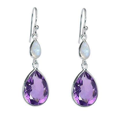 Amethyst Moonstone Fanciful Earrings