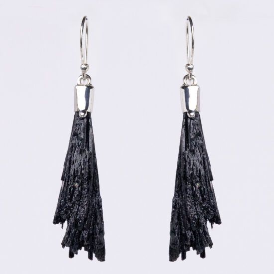 Black Kyanite Wing Earrings